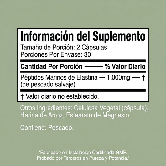 Fórmula Tensora y Reafirmante con Péptidos de Elastina